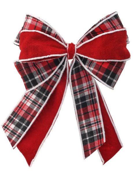 16" x 10” Double Plaid Bow Ornament