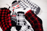Scottish Plaid Thermal Slipper Socks with Non-Slip Grippers