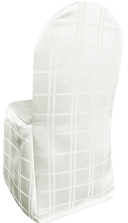 Plaid Jacquard Polyester Banquet Chair Cover