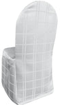 Plaid Jacquard Polyester Banquet Chair Cover White