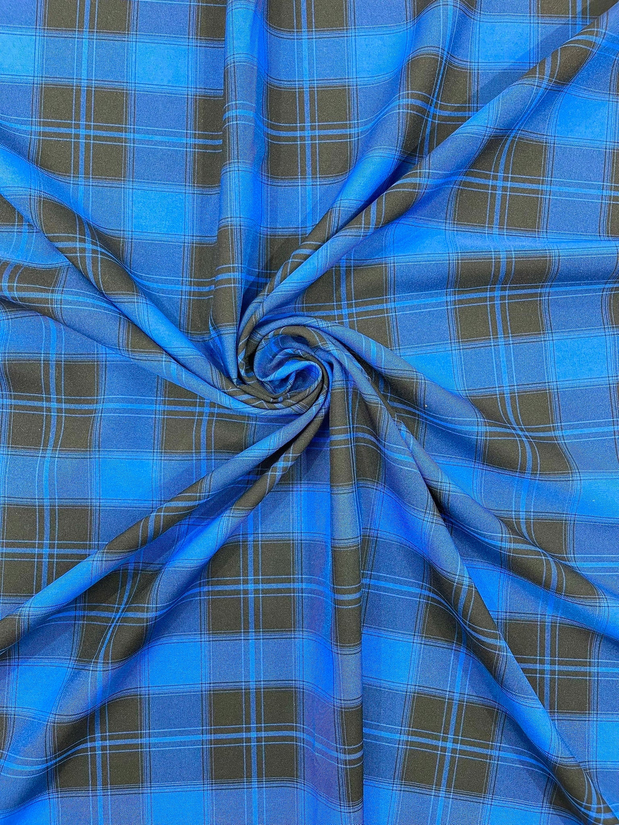 Plaid Polyester Poplin Fabric - Plaid, 58" Width (1 Yard)