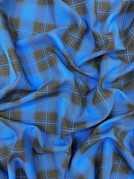 Plaid Polyester Poplin Fabric - Plaid, 58" Width (1 Yard)