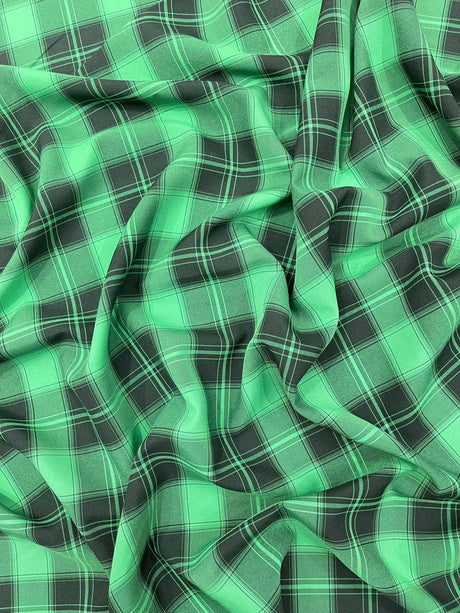Plaid Polyester Poplin Fabric - Plaid, 58" Width (1 Yard)