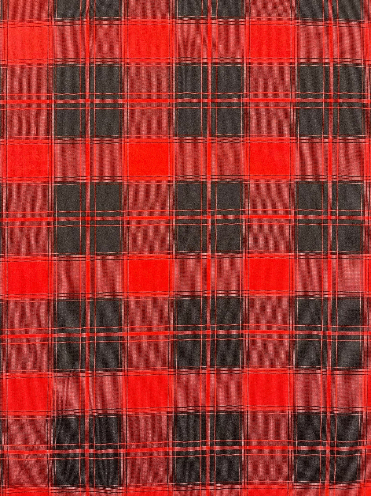 Plaid Polyester Poplin Fabric - Plaid, 58" Width (1 Yard)