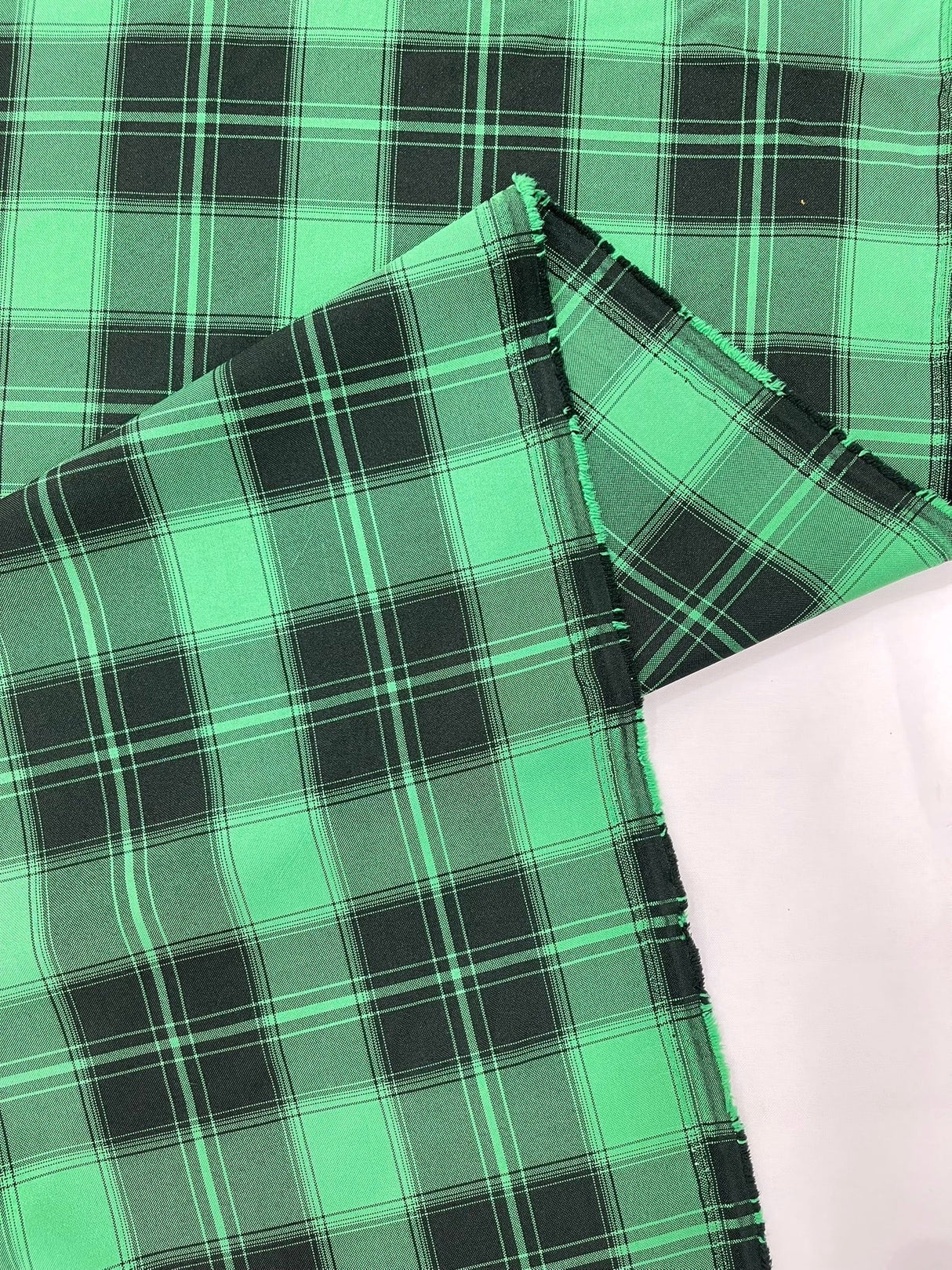 Plaid Polyester Poplin Fabric - Plaid, 58" Width (1 Yard)