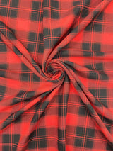 Plaid Polyester Poplin Fabric - Plaid, 58" Width (1 Yard)