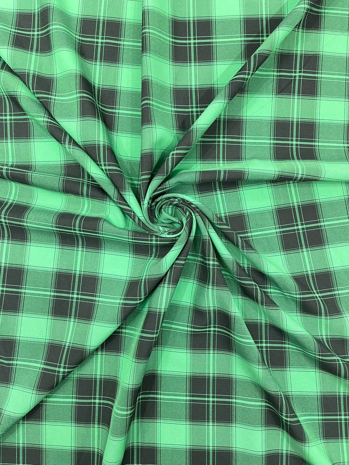 Plaid Polyester Poplin Fabric - Plaid, 58" Width (1 Yard)