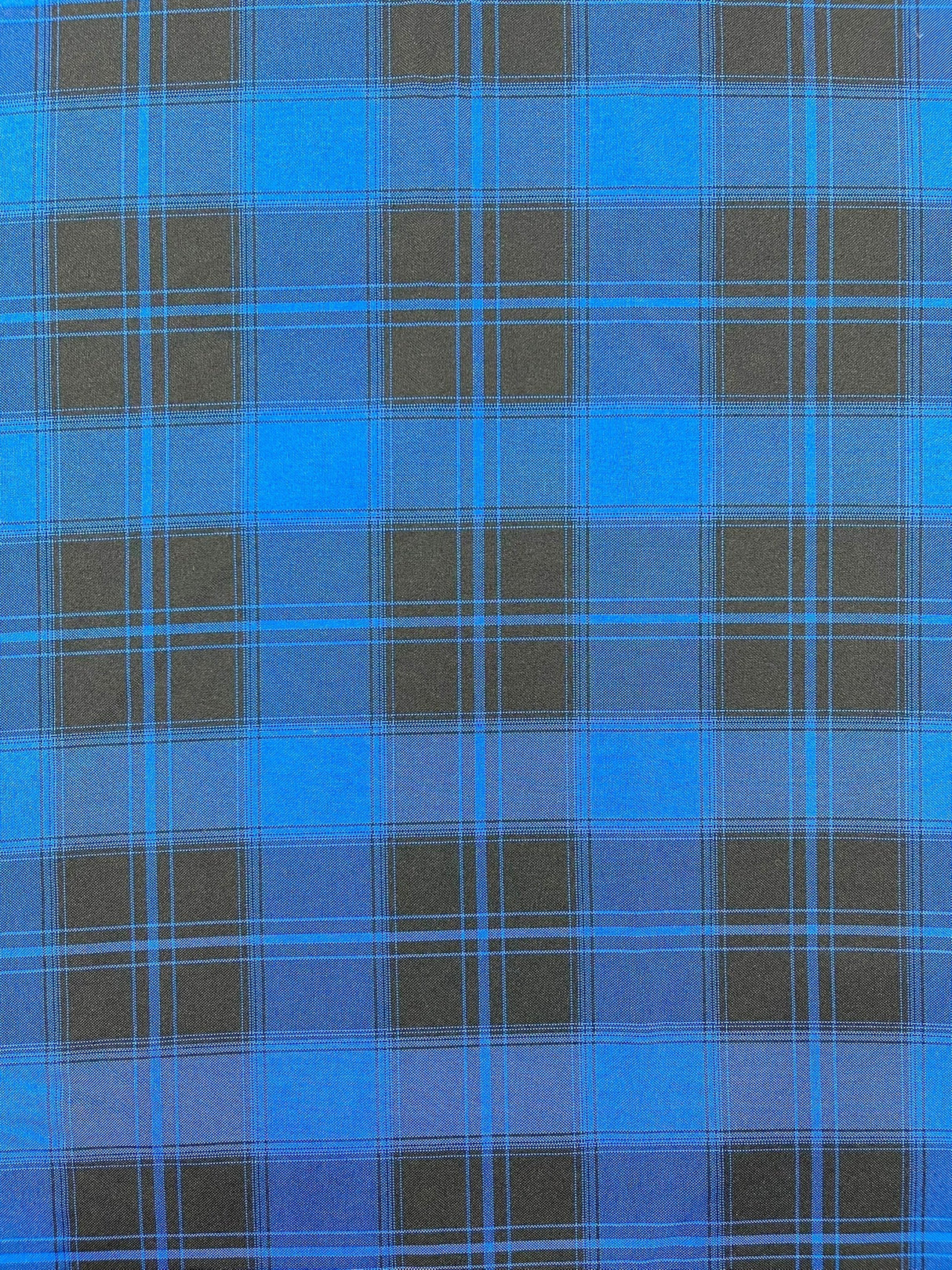 Plaid Polyester Poplin Fabric - Plaid, 58" Width (1 Yard)