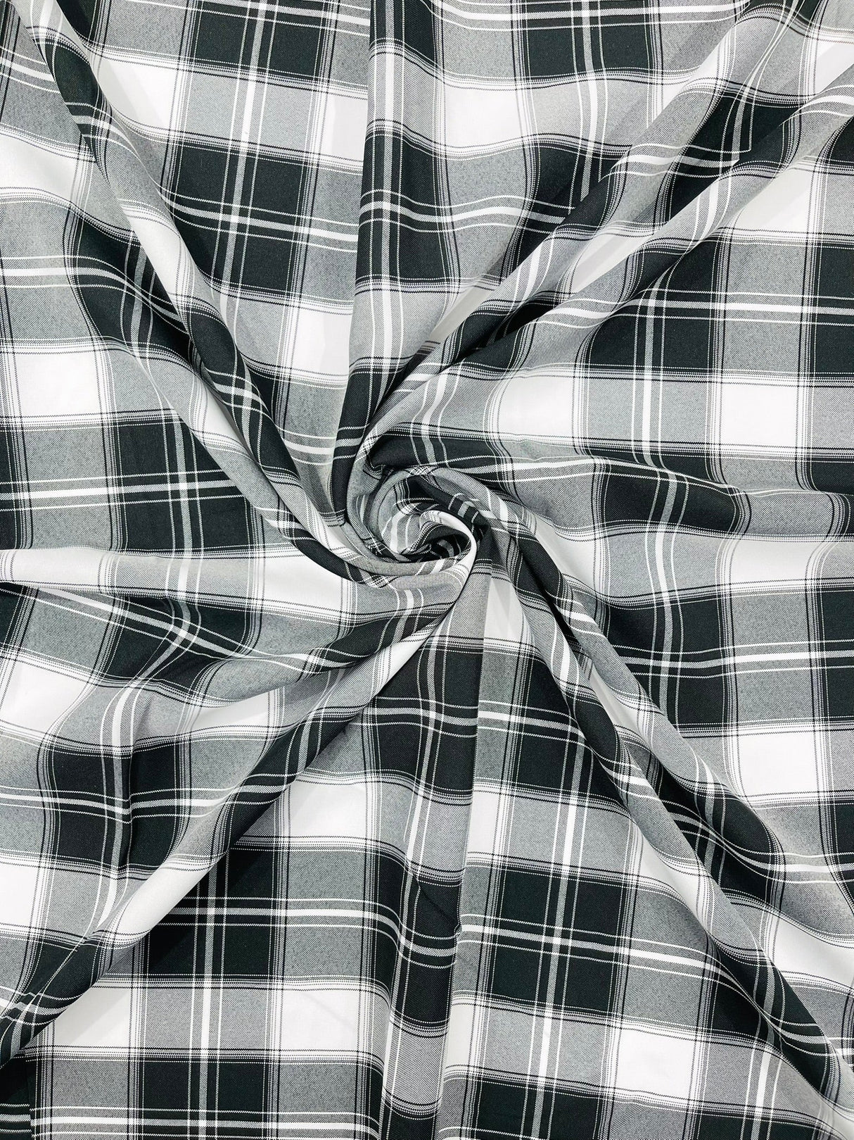 Plaid Polyester Poplin Fabric - Plaid, 58" Width (1 Yard)