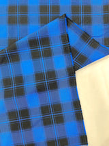 Plaid Polyester Poplin Fabric - Plaid, 58" Width (1 Yard)