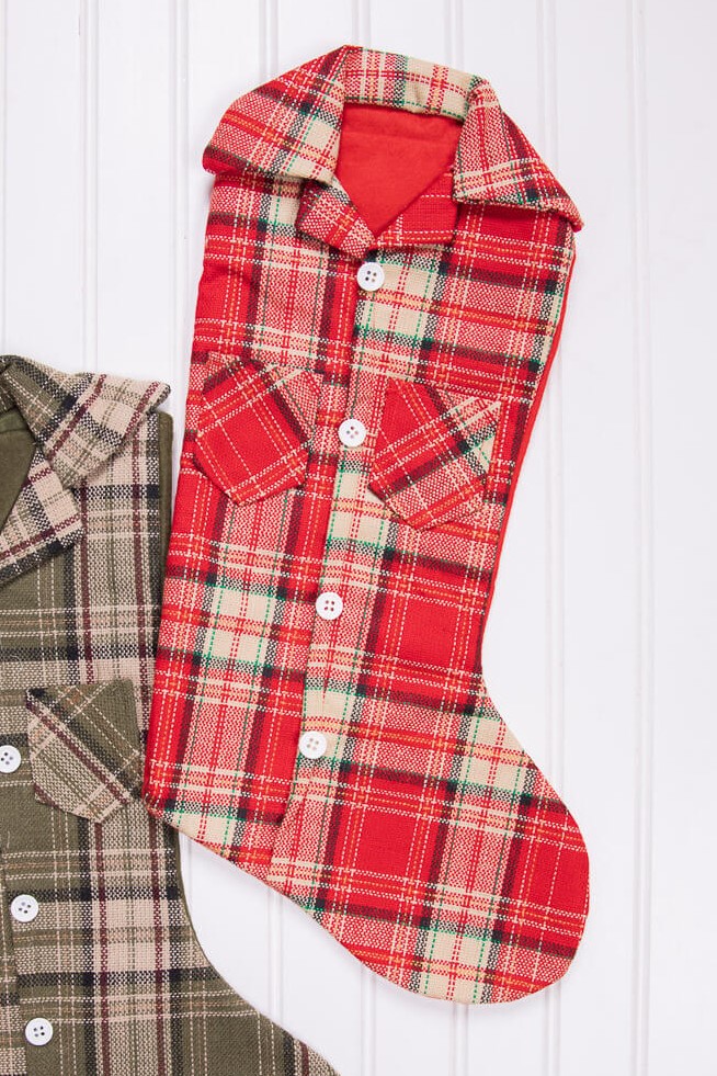 20” Plaid Lumberjack Shirt Stocking