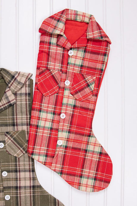 20” Plaid Lumberjack Shirt Stocking