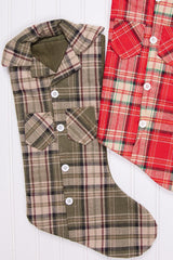 20 Inch Plaid Lumberjack Shirt Stocking