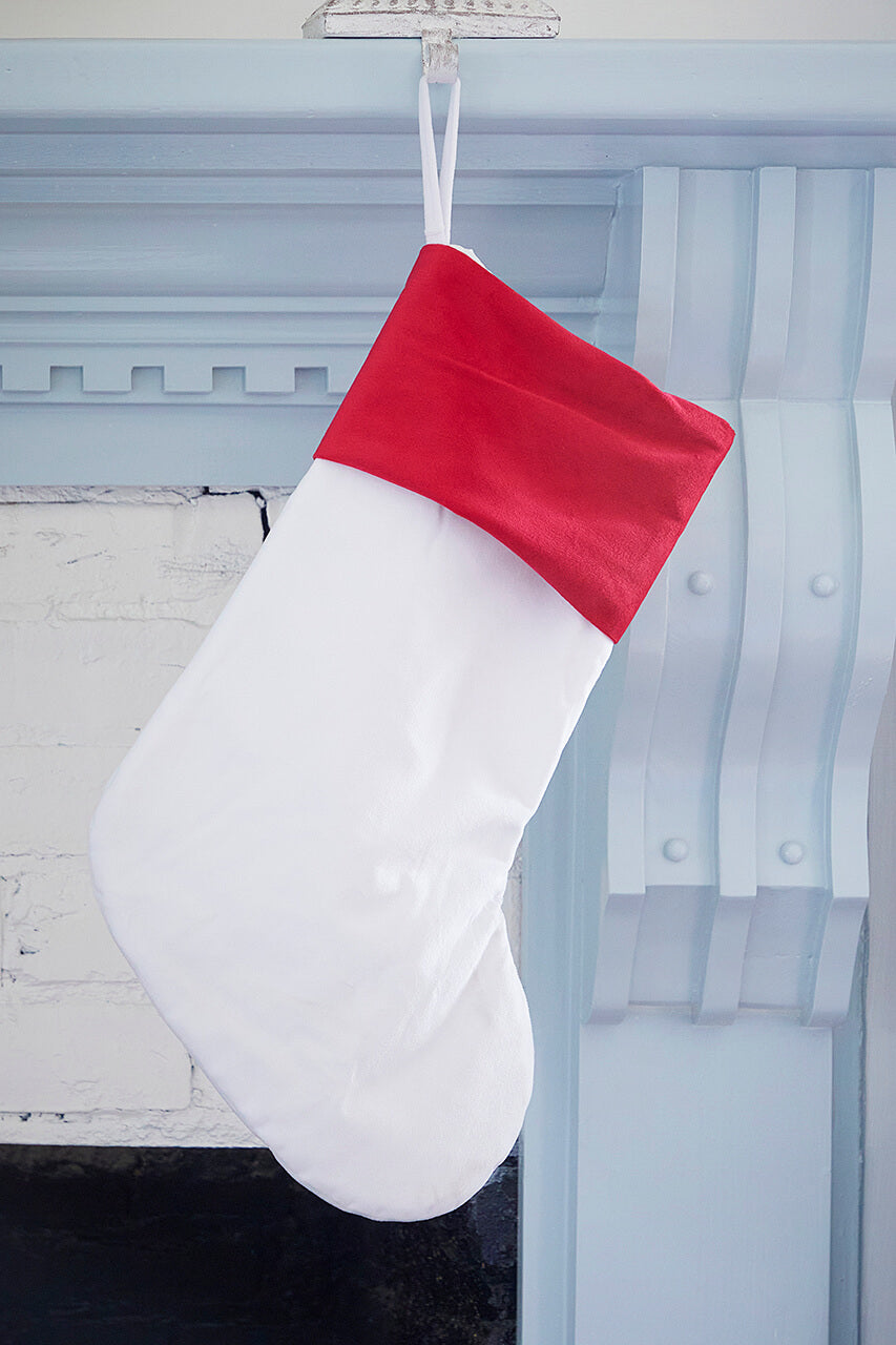 White Stocking with Red Trim