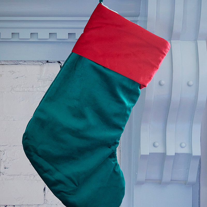 Green Stocking with Red Trim