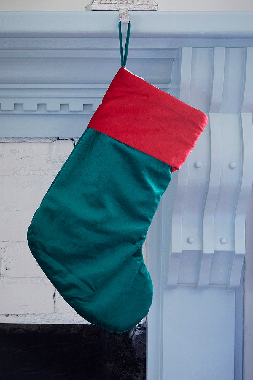 Green Stocking with Red Trim