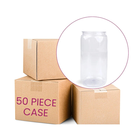16 oz Plastic Pop Can - Clear (No Lid)