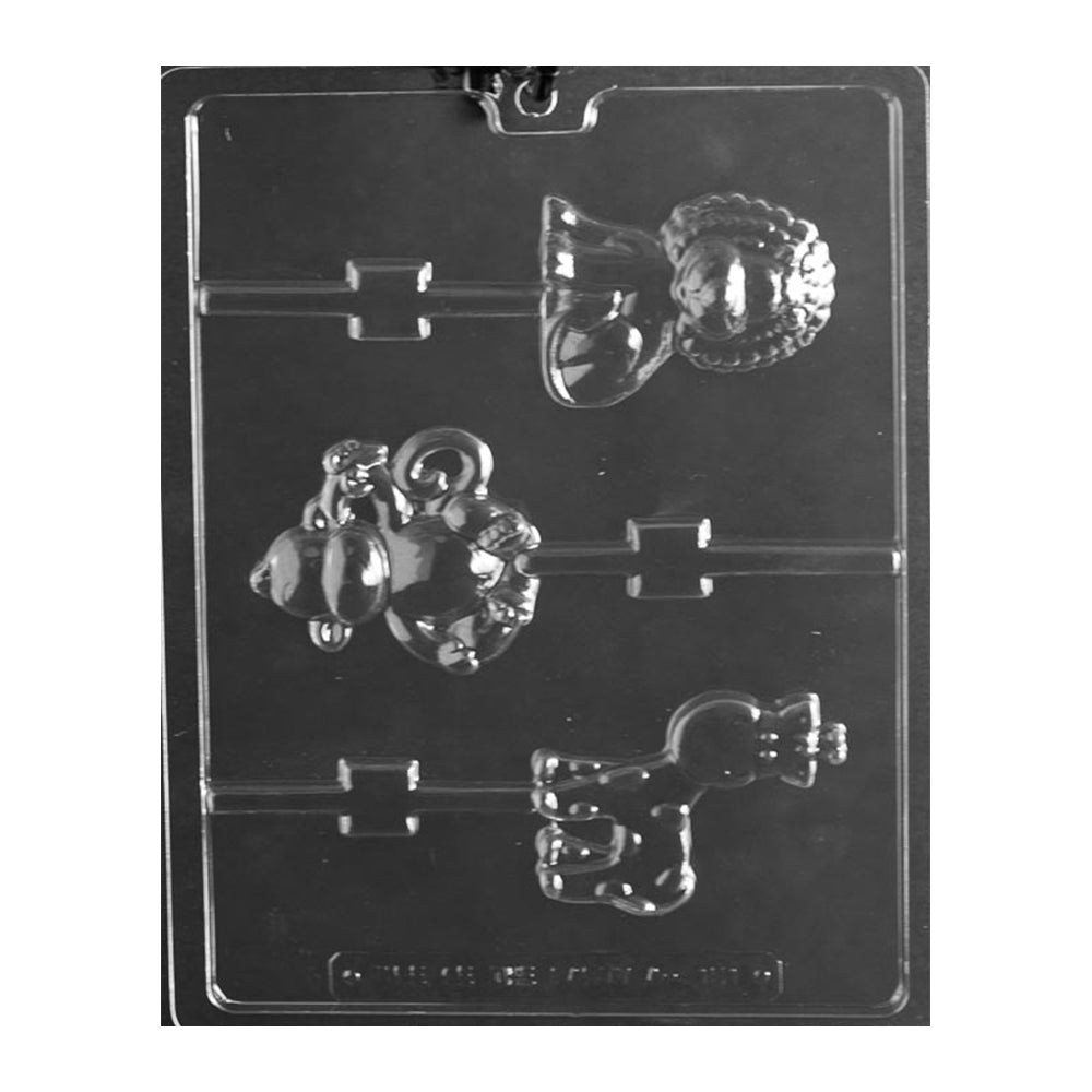 Plastic Chocolate Mold, Animal Lollipops, Cavities