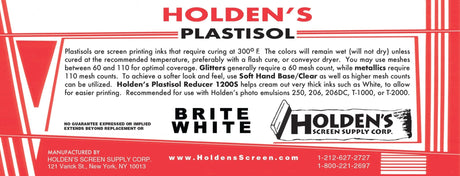 White Plastisol Ink - White Screen Printing Ink (Quart, Gallon)