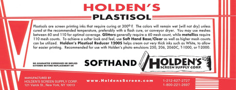 Plastisol Ink Soft Hand Base Plastisol Ink - Clear Base, Reduces Opacity, Soft Hand Finish (Quart)