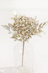14" Platinum Berry Bunch Metallic Stem