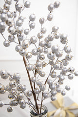 29” Platinum Silver Crabapple Spray