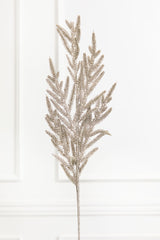 33" Platinum Glitter Fern Spray