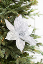 19" Platinum Metallic Poinsettia Stem