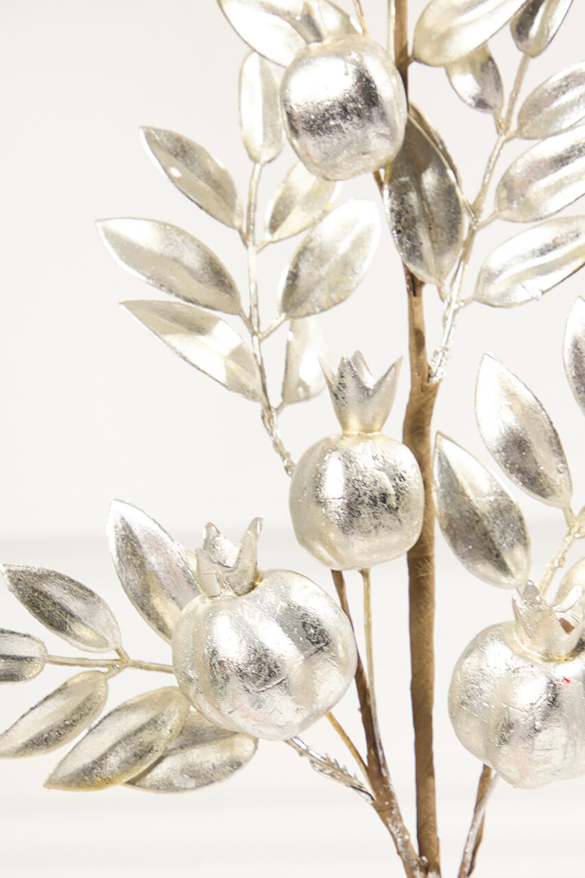 26" Platinum Metallic Pomegranate Stem