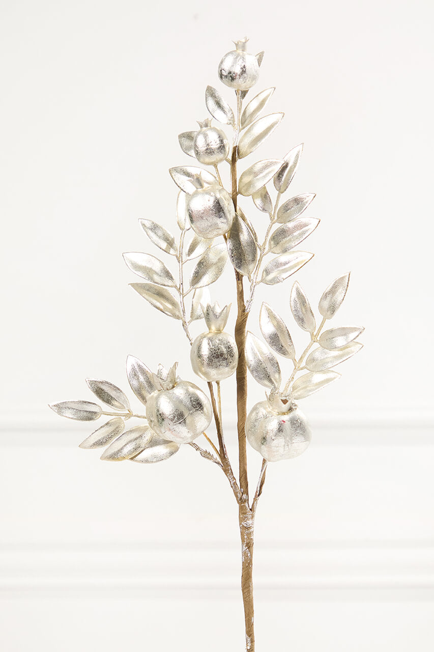 26" Platinum Metallic Pomegranate Stem