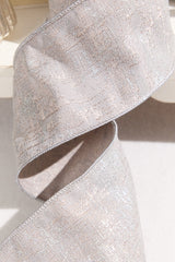 4" x 5 Yard Platinum Jacquard Dupioni Ribbon