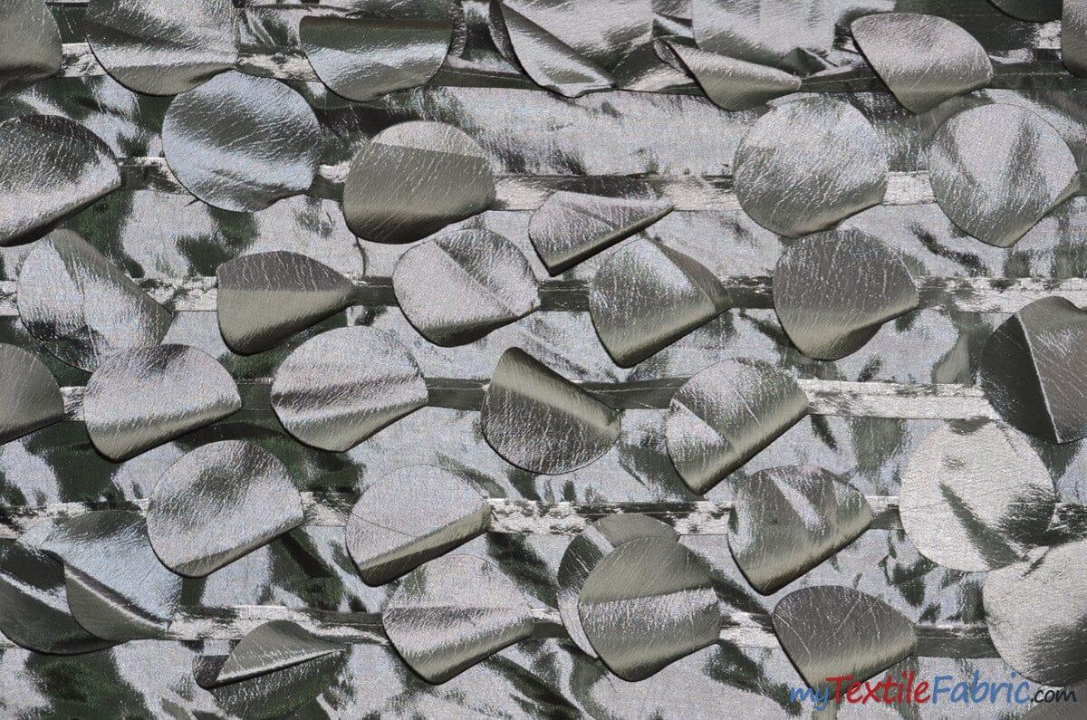 Petal Taffeta Polyester Fabric - Round Petal Texture, 57" Width, Multiple Colors (1 Yard)