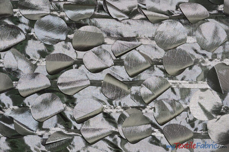 Petal Taffeta Polyester Fabric - Round Petal Texture, 57" Width, Multiple Colors (1 Yard)