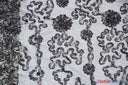 Luxury Organza Embroidery Polyester Fabric - Sheer Ribbon Embroidery, 54" Width, Multiple Colors (1 Yard)
