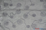 Donatello Organza Embroidery Fabric - Embroidered Floral Sheer, 54" Width, Multiple Colors (1 Yard)
