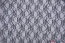 Giselle Floral Lace Polyester Spandex Fabric - Sheer Vintage Stretch Lace, 58/60" Width, Multiple Colors (1 Yard)