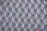Giselle Floral Lace Polyester Spandex Fabric - Sheer Vintage Stretch Lace, 58/60" Width, Multiple Colors (1 Yard)