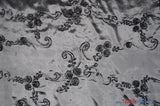 Ribbon Taffeta Polyester Fabric - Embroidered Ribbon Cord, Multiple Colors, 54" Width (1 Yard)