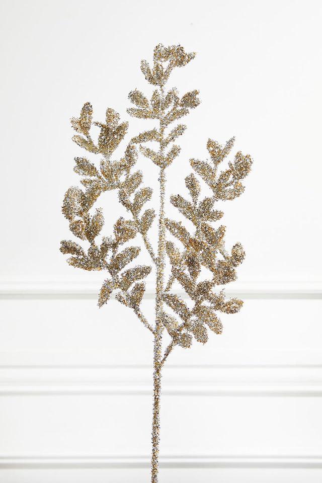 32” Acanthus Leaves Platinum Christmas Spray