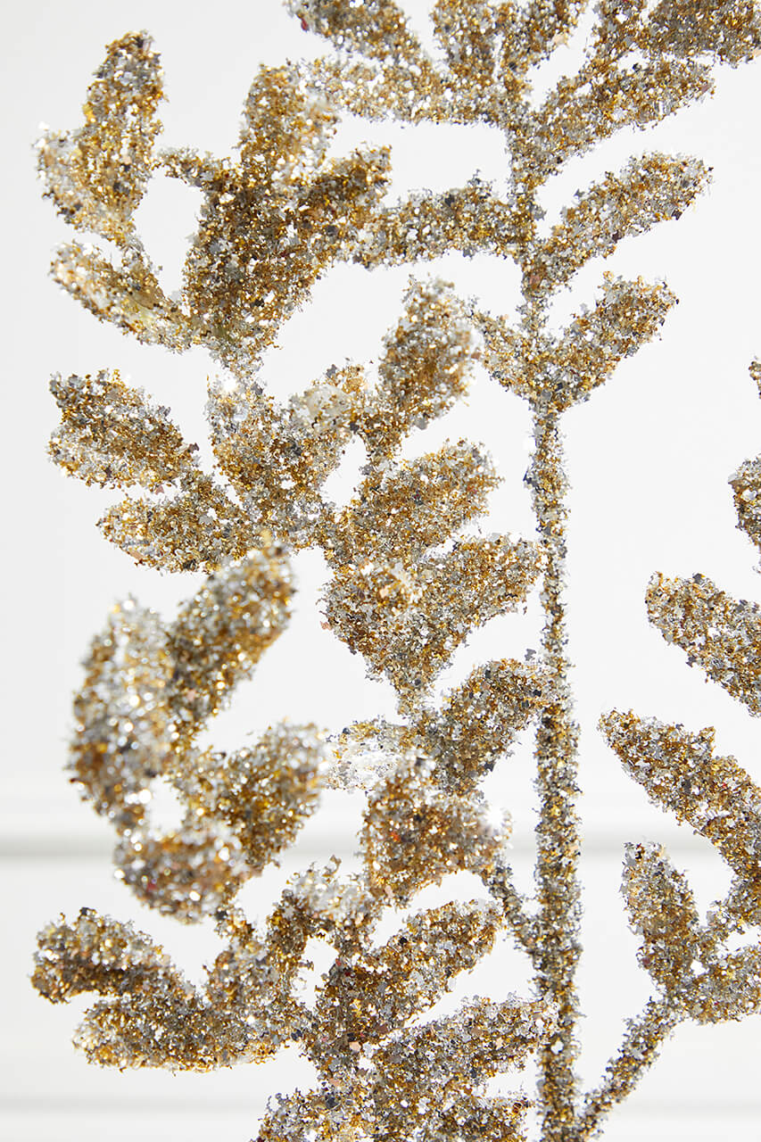 32” Acanthus Leaves Platinum Christmas Spray