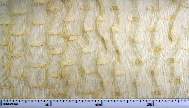 Pleated Raschel Lace Beige Polyester Fabric - Beige Pleated Lace, 54/55" Width