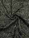 Pleated Stretch Satin Ruffle Lace Trim With Hologram Sequin Fabric - Multi Color Pleated Ruffle, 24" Width (1 Yard)