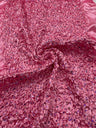 Pleated Stretch Satin Ruffle Lace Trim With Hologram Sequin Fabric - Multi Color Pleated Ruffle, 24" Width (1 Yard)