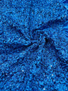 Pleated Stretch Satin Ruffle Lace Trim With Hologram Sequin Fabric - Multi Color Pleated Ruffle, 24" Width (1 Yard)