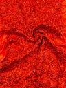 Pleated Stretch Satin Ruffle Lace Trim With Hologram Sequin Fabric - Multi Color Pleated Ruffle, 24" Width (1 Yard)
