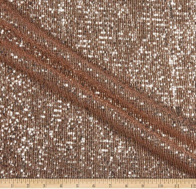 Pleated Glitz Polyester Sequins Fabric - Pleated Mesh, Multiple Colors, 56" Width (1 Yard)