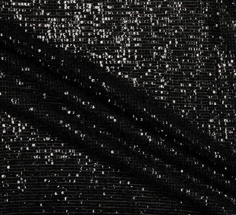 Pleated Glitz Polyester Sequins Fabric - Pleated Mesh, Multiple Colors, 56" Width (1 Yard)