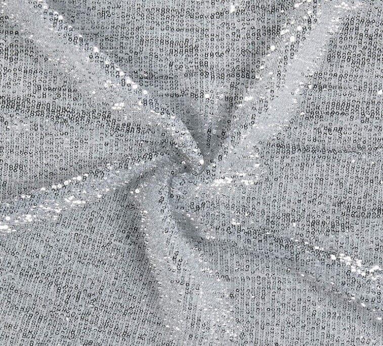 Pleated Glitz Polyester Sequins Fabric - Pleated Mesh, Multiple Colors, 56" Width (1 Yard)