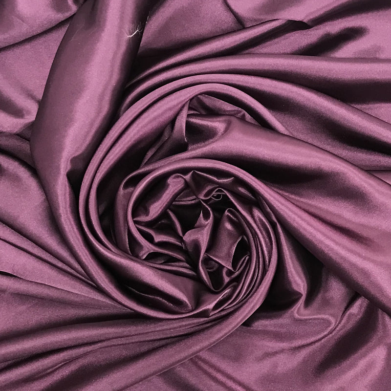 Plum Medium Satin Polyester Fabric - Plum, 58"-60" Width