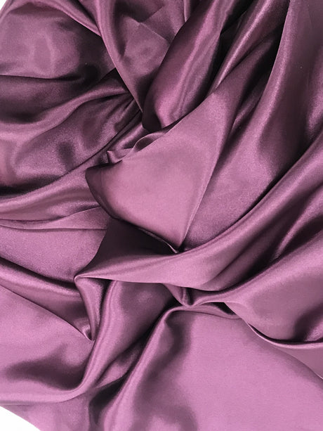 Plum Medium Satin Polyester Fabric - Plum, 58"-60" Width